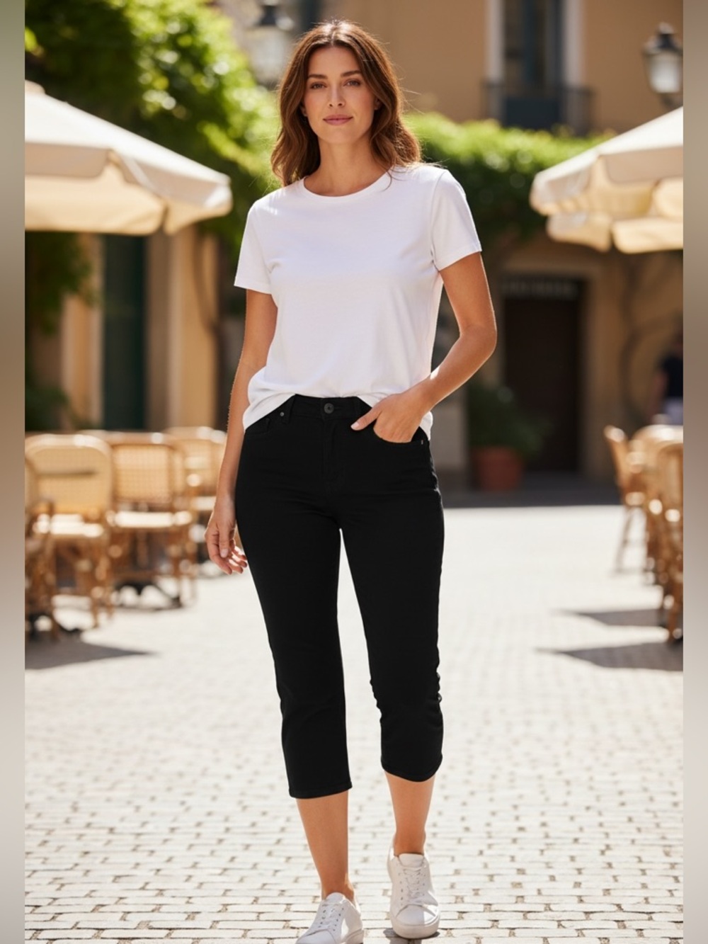 d. jeans women’s Black Straight capri Jeans